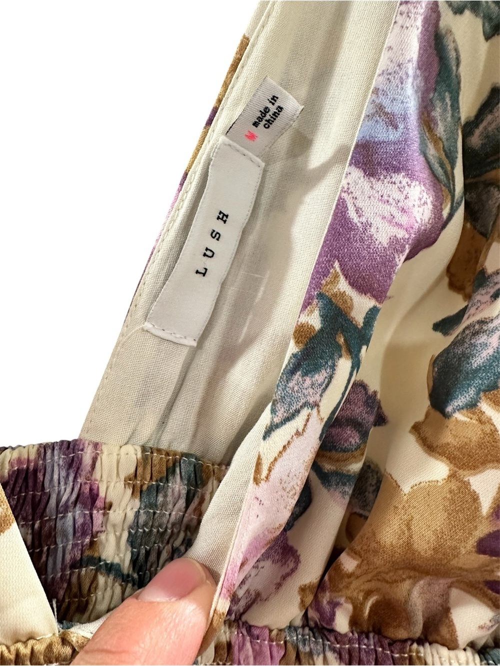 Lush Floral V-Neck Maxi Dress in Purple and Cream - Picture 3 of 7